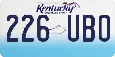 KY license plate 226UBO