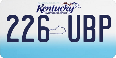 KY license plate 226UBP