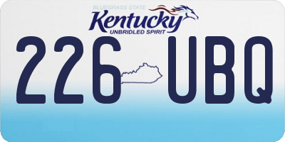 KY license plate 226UBQ