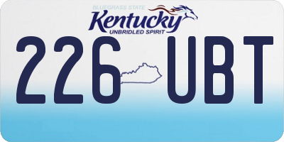 KY license plate 226UBT