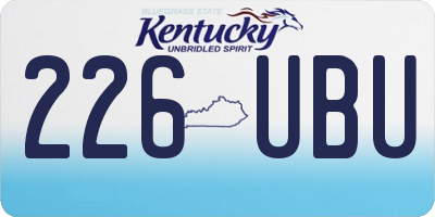 KY license plate 226UBU