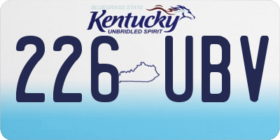 KY license plate 226UBV