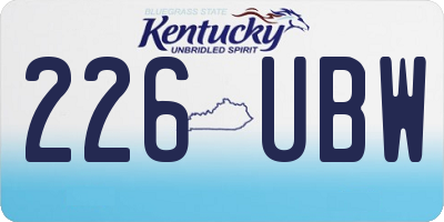 KY license plate 226UBW
