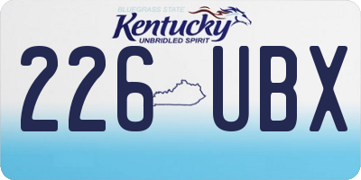 KY license plate 226UBX