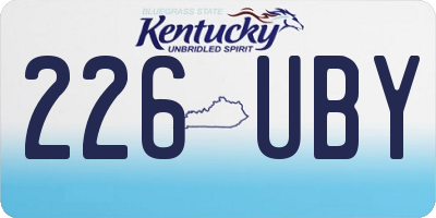 KY license plate 226UBY