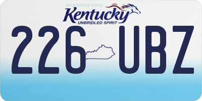 KY license plate 226UBZ