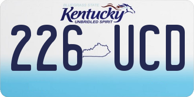 KY license plate 226UCD