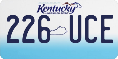 KY license plate 226UCE