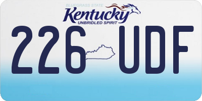 KY license plate 226UDF