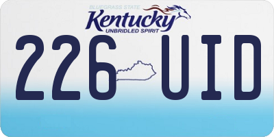 KY license plate 226UID