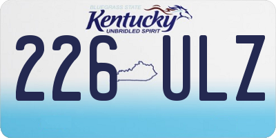 KY license plate 226ULZ