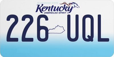 KY license plate 226UQL