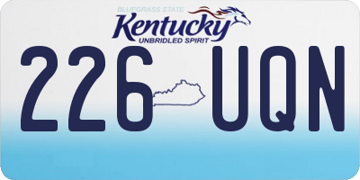 KY license plate 226UQN