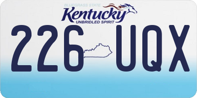 KY license plate 226UQX