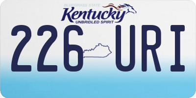 KY license plate 226URI