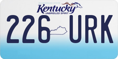 KY license plate 226URK