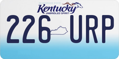 KY license plate 226URP