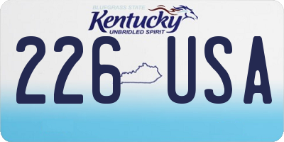 KY license plate 226USA
