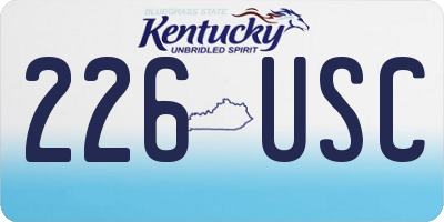 KY license plate 226USC