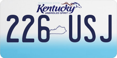 KY license plate 226USJ
