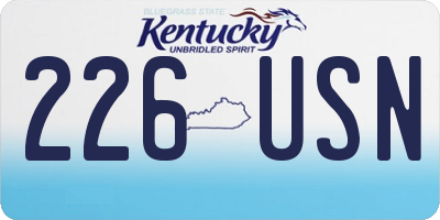 KY license plate 226USN