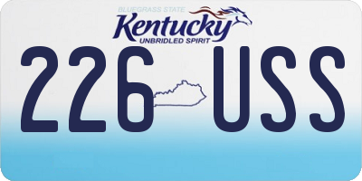 KY license plate 226USS