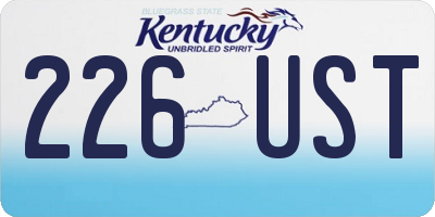KY license plate 226UST