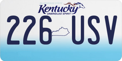 KY license plate 226USV