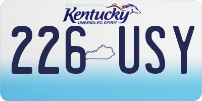 KY license plate 226USY