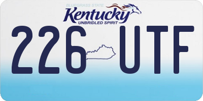 KY license plate 226UTF