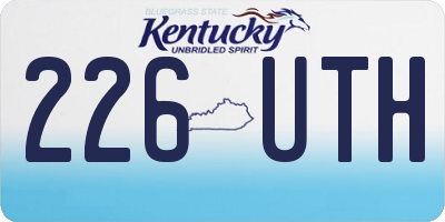 KY license plate 226UTH