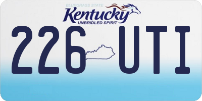 KY license plate 226UTI