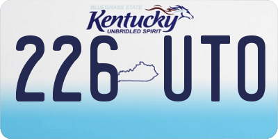 KY license plate 226UTO