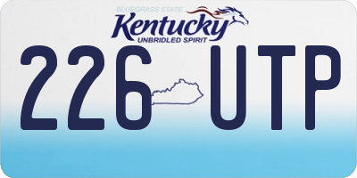 KY license plate 226UTP