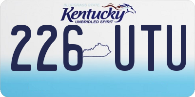 KY license plate 226UTU