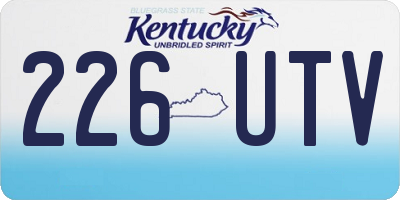 KY license plate 226UTV
