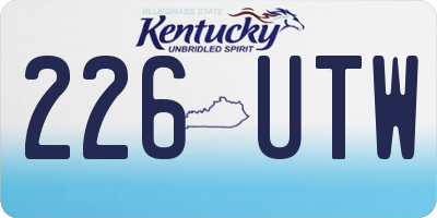 KY license plate 226UTW