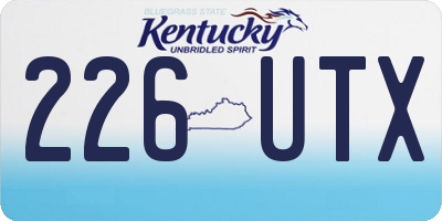 KY license plate 226UTX