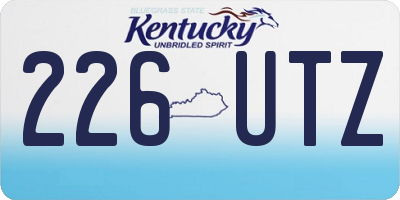 KY license plate 226UTZ