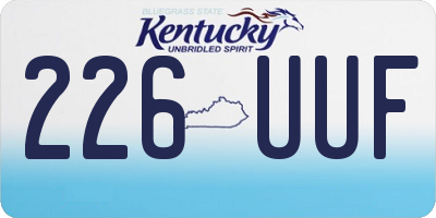 KY license plate 226UUF