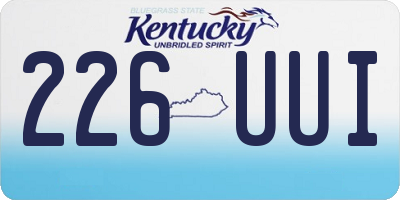 KY license plate 226UUI