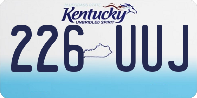 KY license plate 226UUJ
