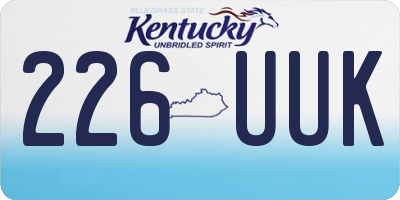 KY license plate 226UUK