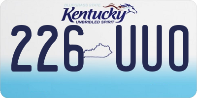 KY license plate 226UUO