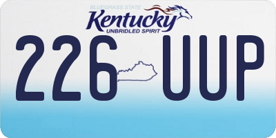 KY license plate 226UUP