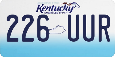 KY license plate 226UUR