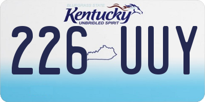 KY license plate 226UUY