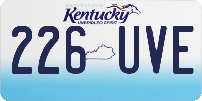 KY license plate 226UVE