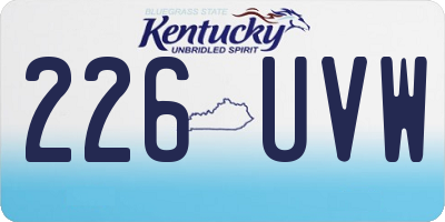 KY license plate 226UVW