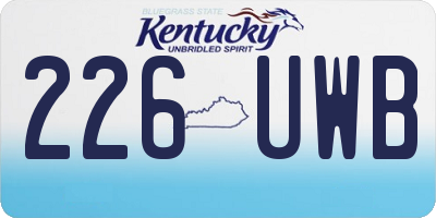 KY license plate 226UWB